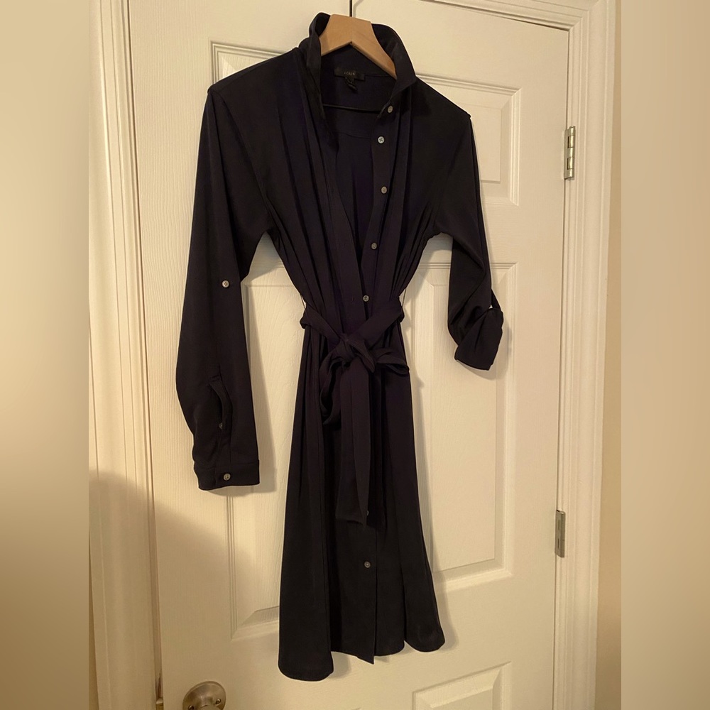 J. Crew navy shirt dress